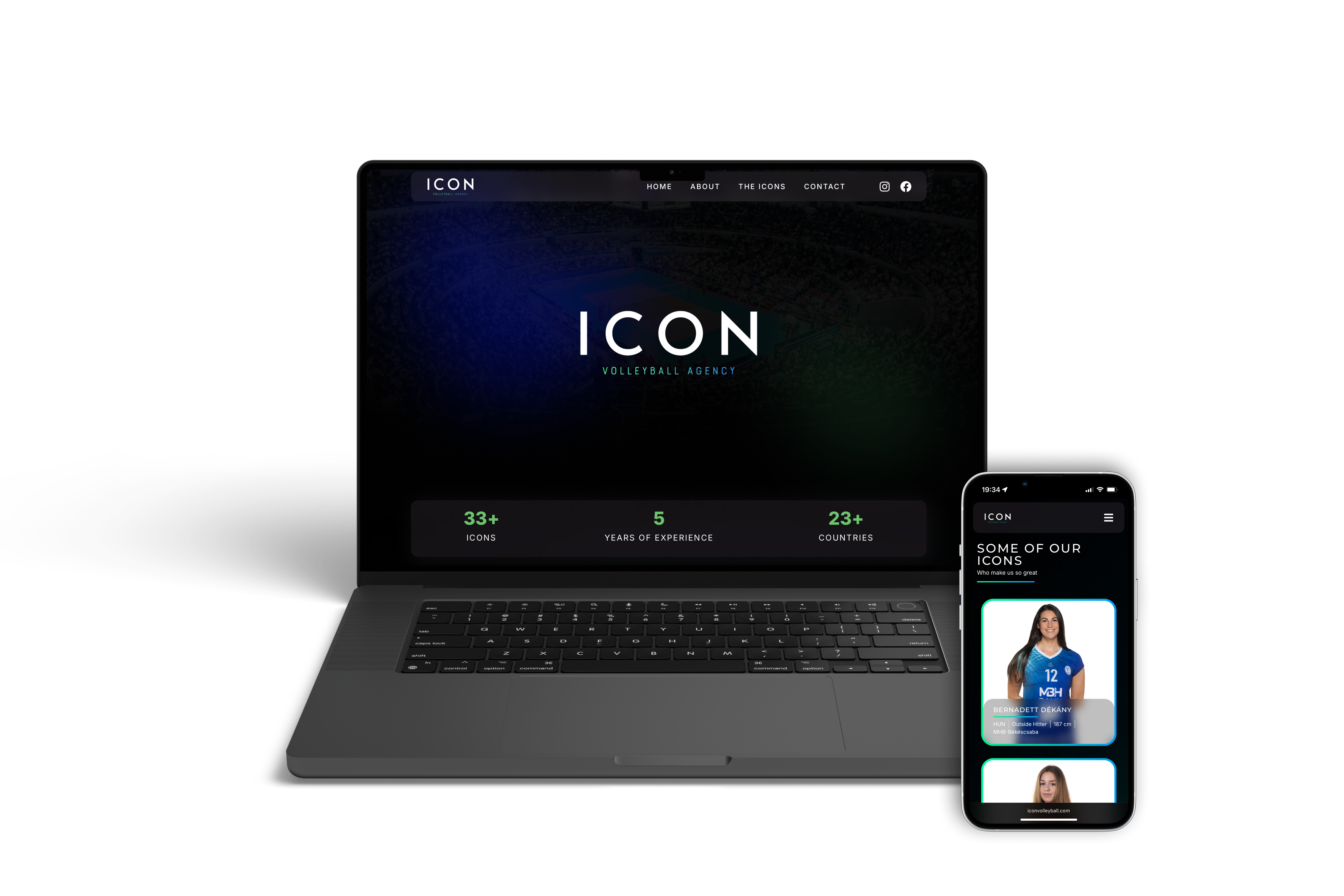 ICON Volleyball portfólió Mockup